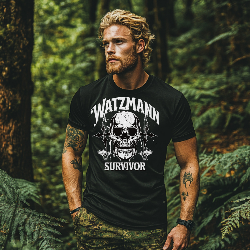 Mann mit Watzmann-Shirt