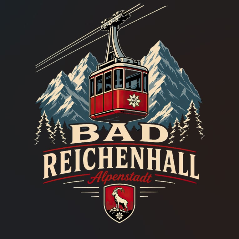 Bad Reichenhall mit Seilbahn Motiv.